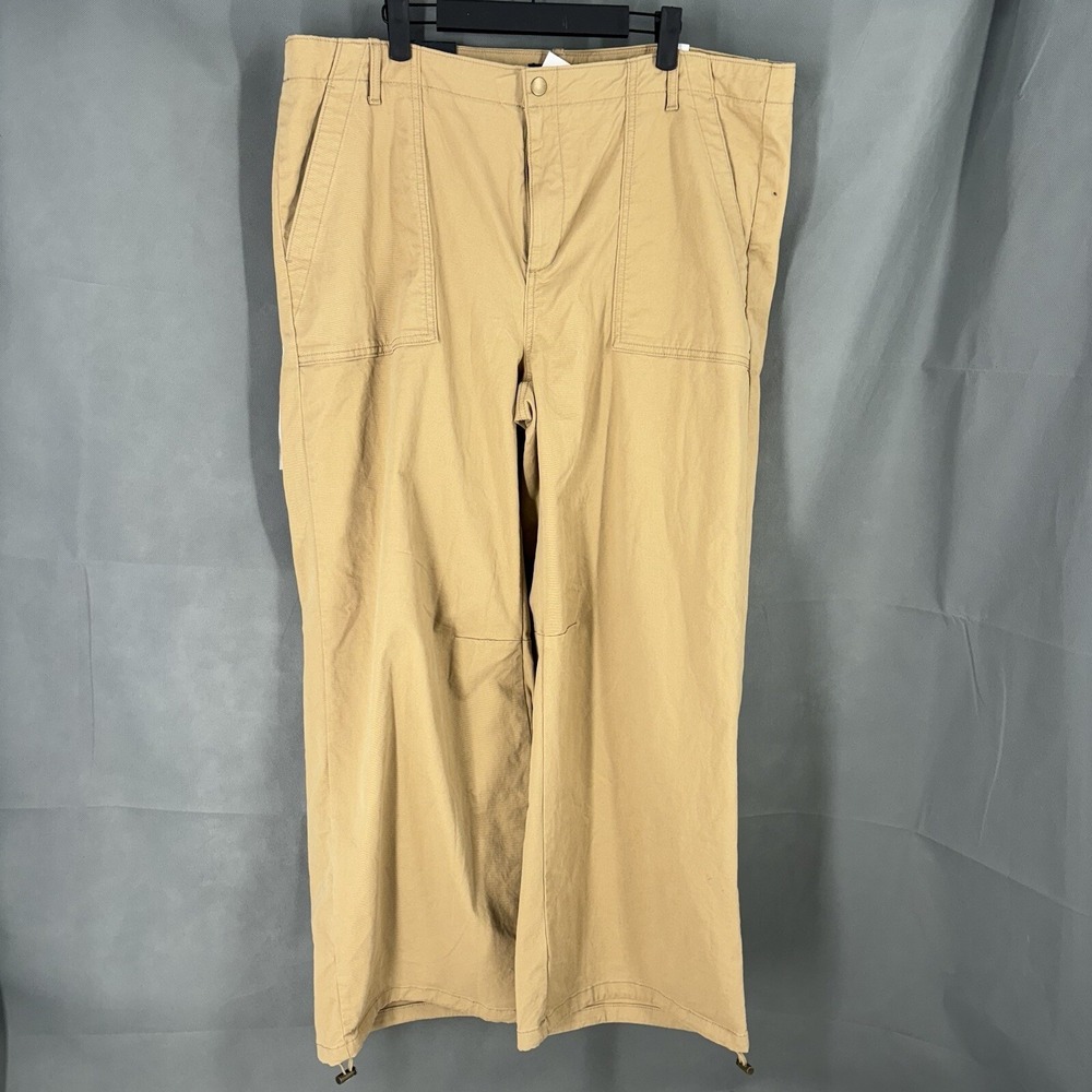 NWT Banana Republic Pants Women's Size 18 Tan Khaki Parachute Pocket Chino Y2K
